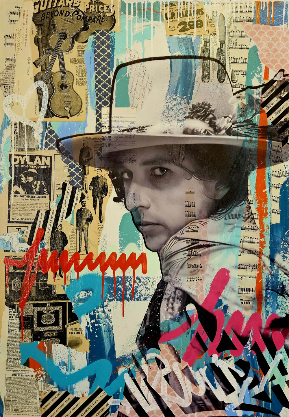 Bob Dylan Commission - 50.5"Hx37.5"W