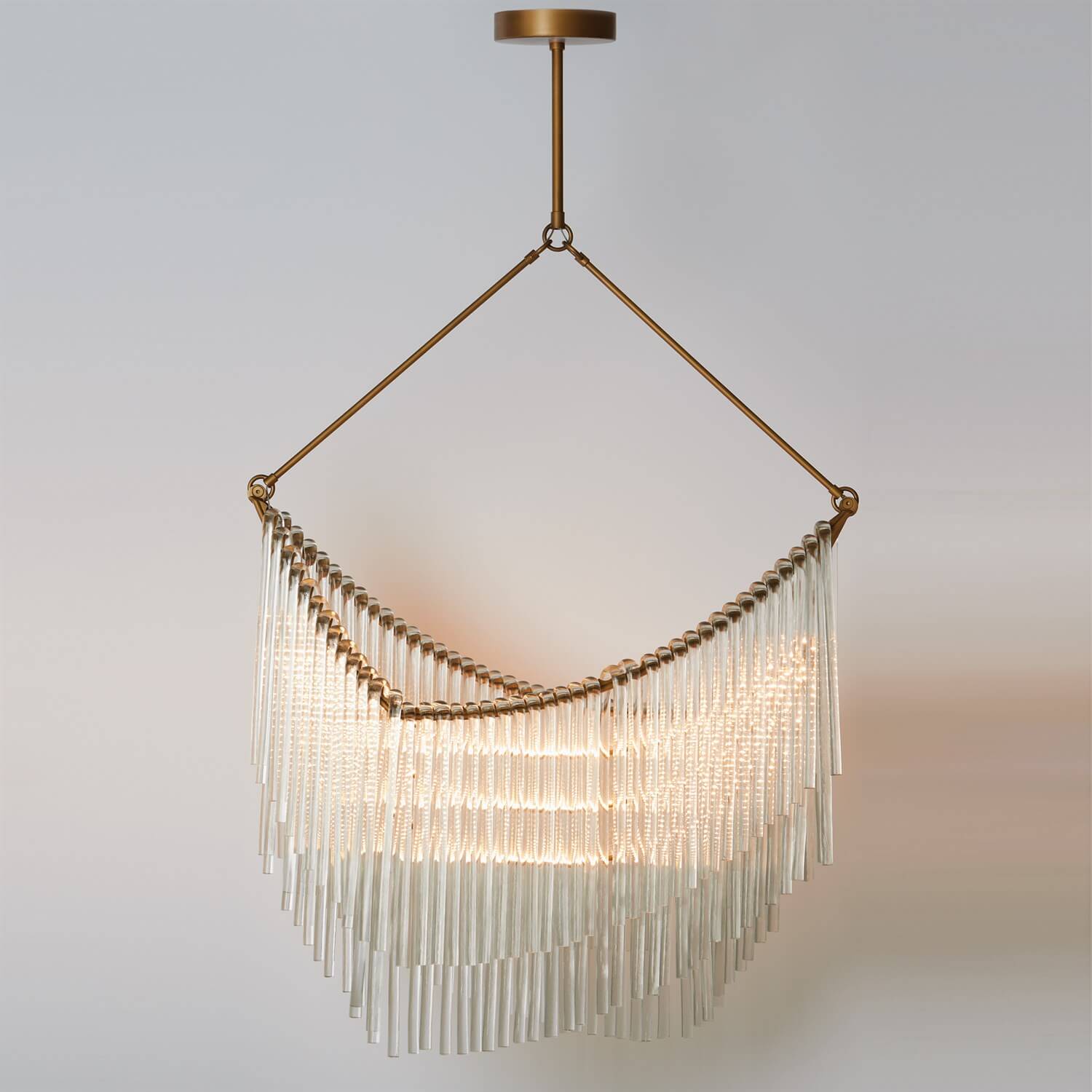 draped glass chandelier