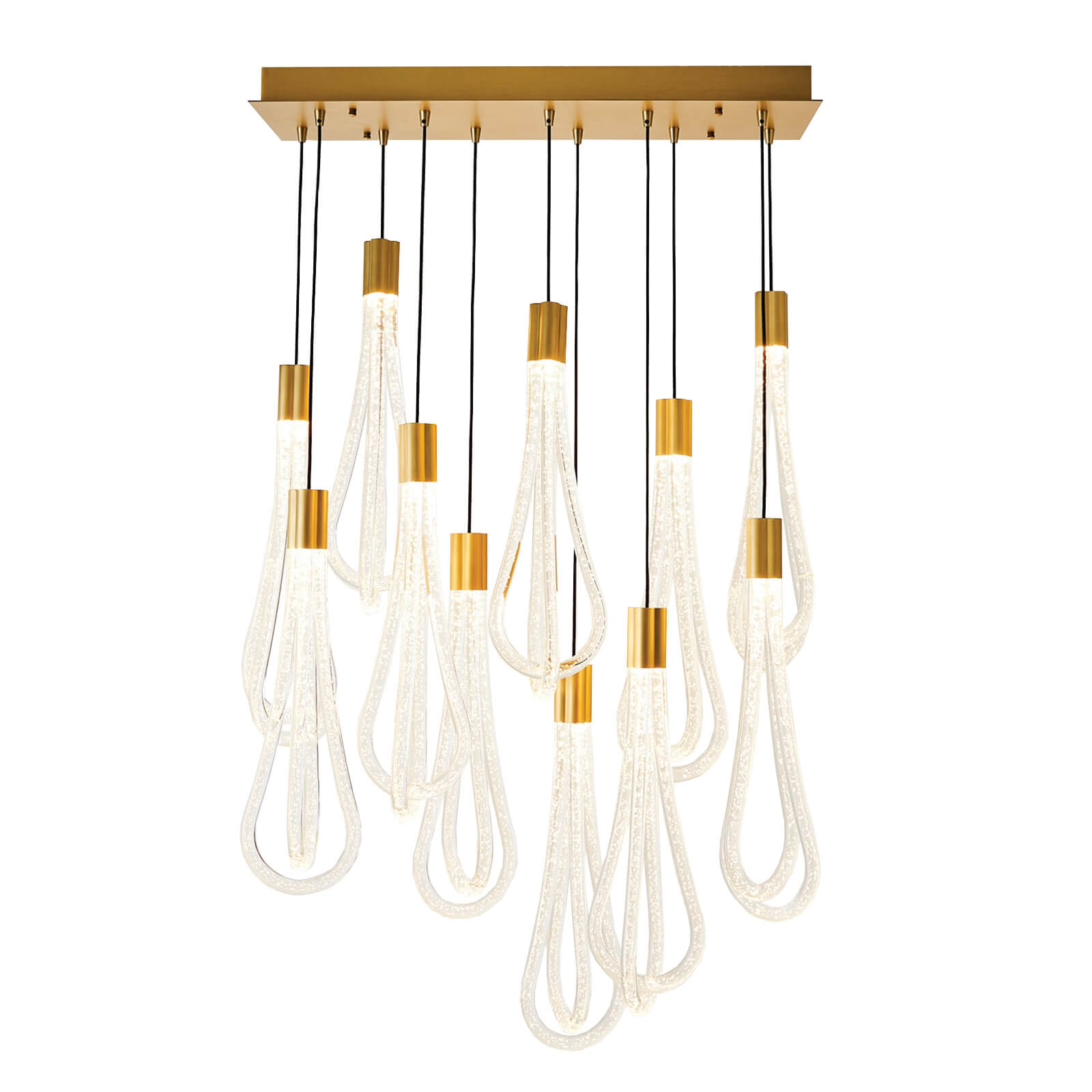 layered raindrop chandelier