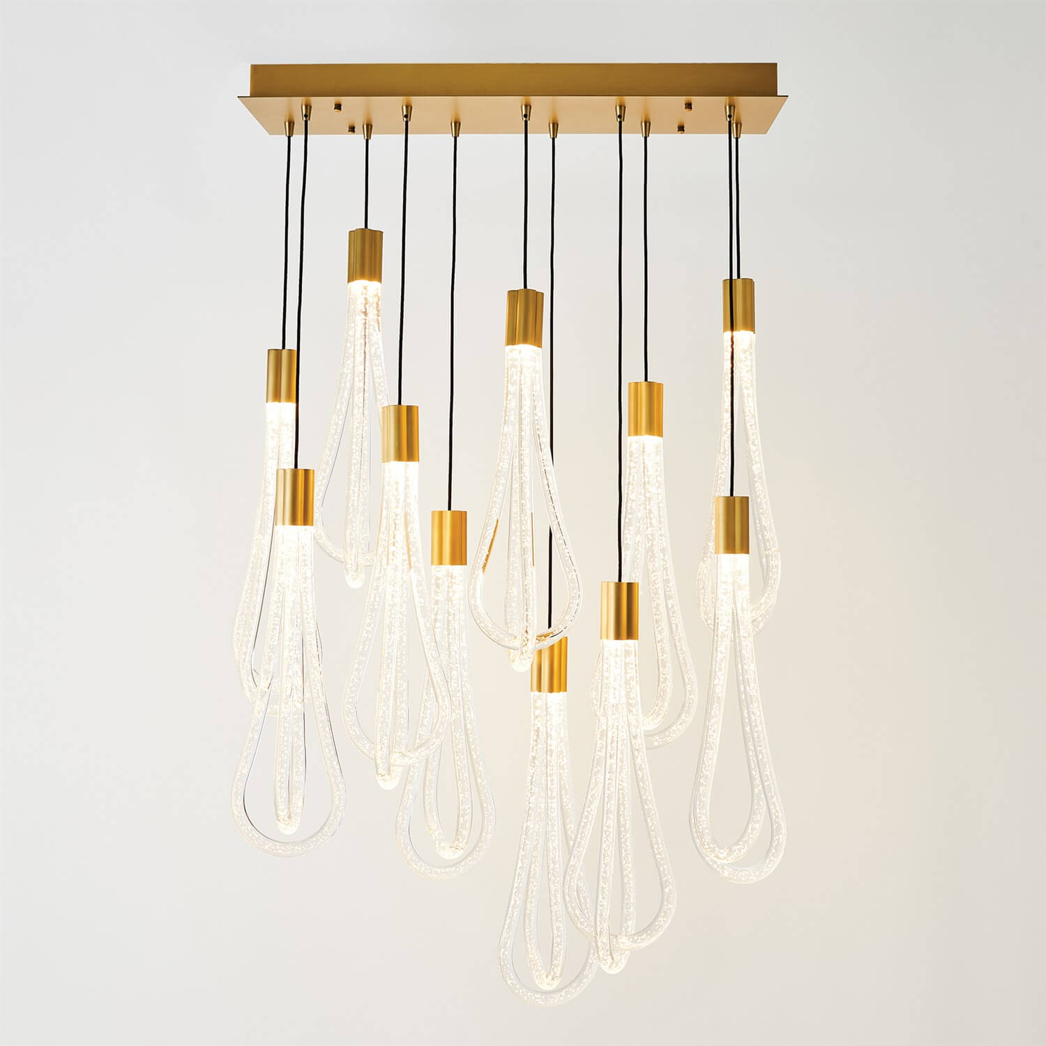 layered raindrop chandelier