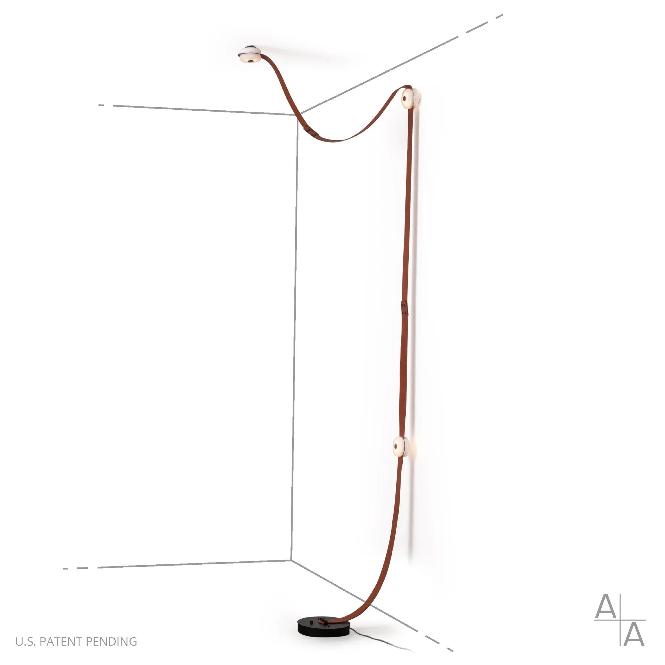 snaps floor-to-ceiling plug-in led lamp