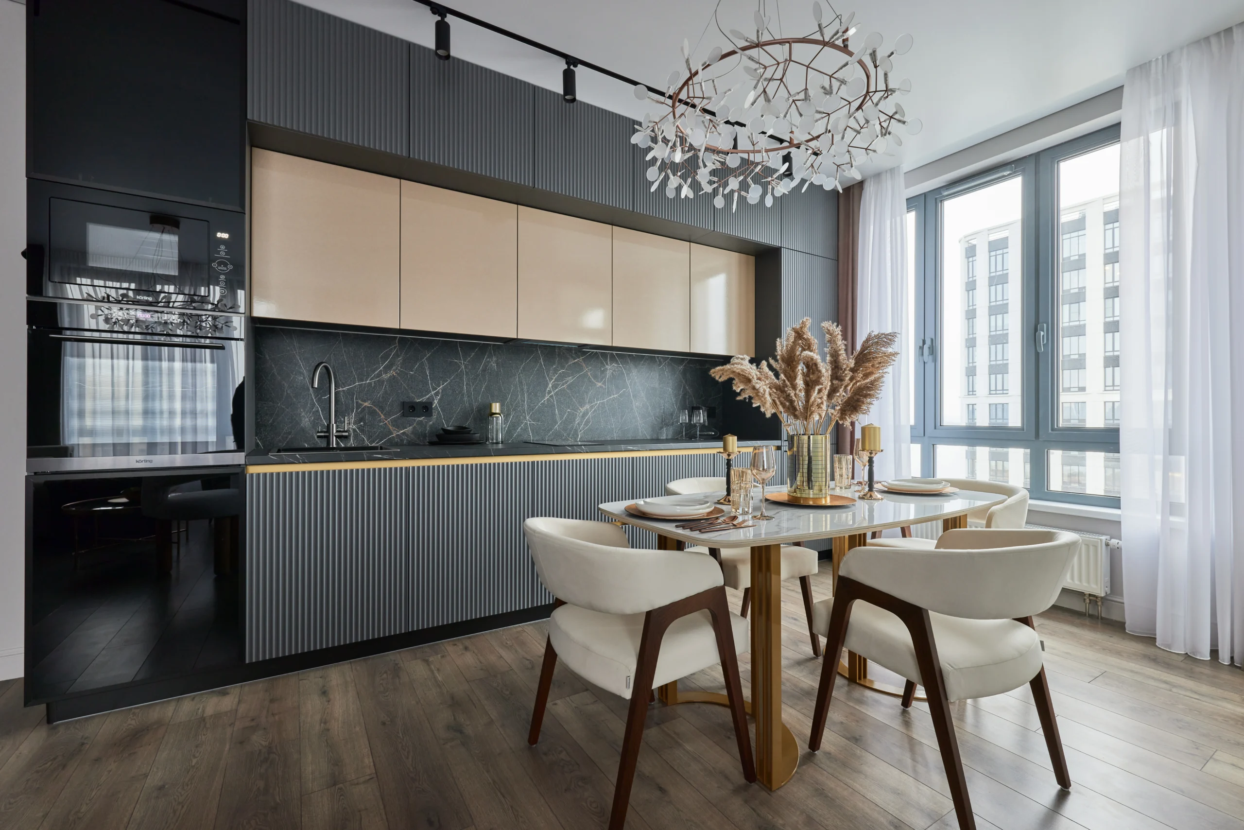 website-nuevo 1 (5) (1) Modern interior of studio apartment in gray and white colors and tones. White furniture and door. Expensive and luxury design