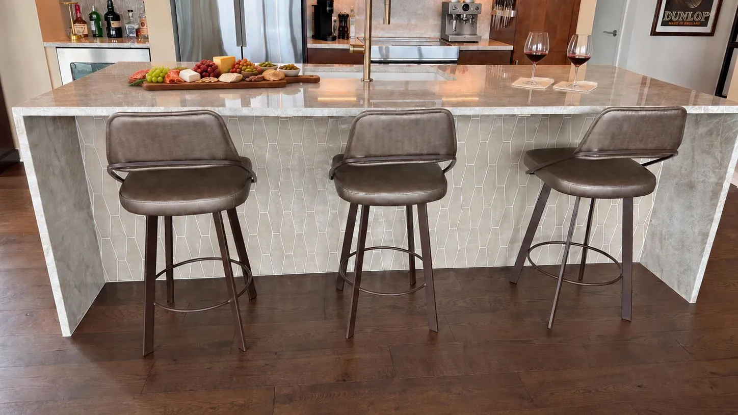 Kitchen island with Trica Wish counter stools
